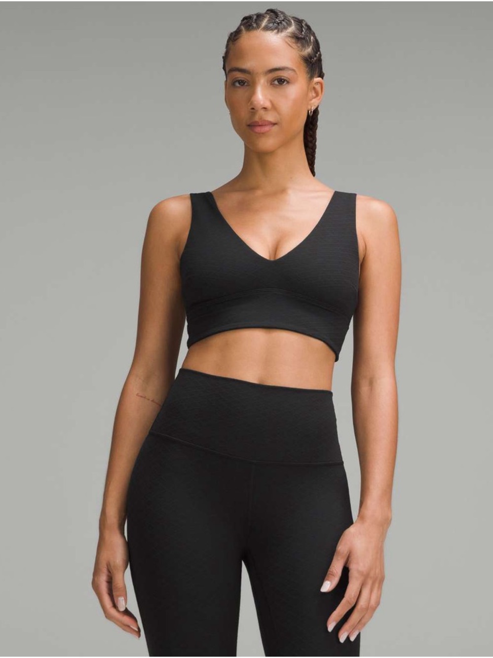 lululemon Align Bra C/D Black V-Neck Sports Bra